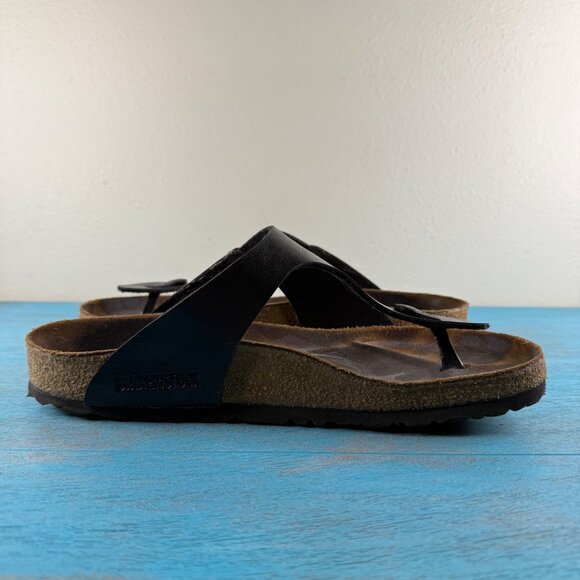 Birkenstock Gizeh Dark Brown Leather Thong Sandals Size 39/ US  8.5 - Picture 6 of 9
